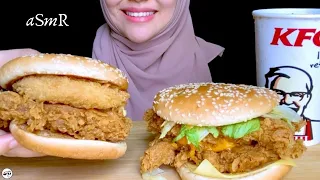 ASMR | KFC ZINGER CHEEZILLA + ZINGER STACKER |Eating Sounds | No Talking