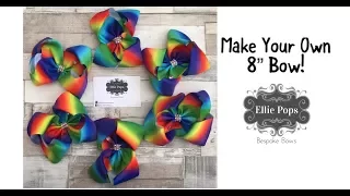 Easy Simple 8" Boutique Bow Folds Tutorial Big Southern JoJo style bows