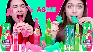 ASMR Pink Food VS Green Food Challenge By LiLiBu | Eating Only One Color Food