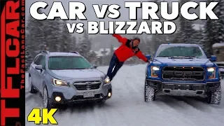 2019 Ford Raptor vs Subaru Outback: What's The Best Blizzard Fighter?