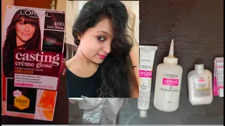 How to colour your hair at home. | Loreal Casting creme gloss review | Grey Coverage global color.