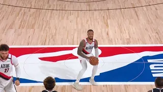 Damian Lillard Pulls RIDICULOUS Shot From The NBA LOGO! | Trail Blazers vs Nets | August 13, 2020