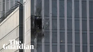 Drone hits building in central Moscow