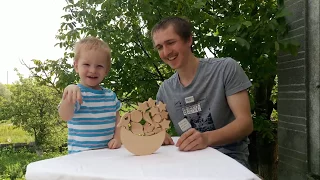 Wooden balancing pyramid "Space", Educational Toys, Wooden blocks. Балансир "Космос".