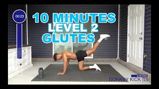 10 Minute LEVEL 2 Home GLUTES Workout (No Equipment) | Follow Along