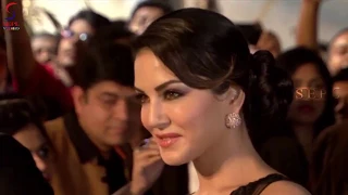 Sunny Leone in Black Dress looks stunning at an event.