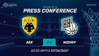 AEK v Nizhny Novgorod - Press Conference | Basketball Champions League 2020/21