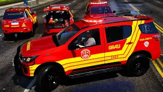 DESLOCAMENTO E RESGATE DE VÍTIMAS DE ACIDENTE DE TRÂNSITO! | GTA 5 SALVAMENTO