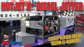 Hot & Cold Water Diesel Jetter Trailer 12GPM 4,000 PSI from HotJet USA