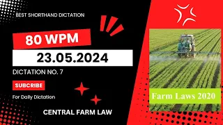 DICTATION NO. 7 AT 80 WPM I CENTRAL FARM LAW 2020 #80wpmdicatation #shorthanddictation  #80wpmcourt