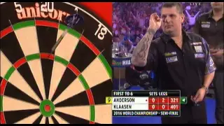 gary anderson 9 dart leg pdc world darts championship 2016 semi finals