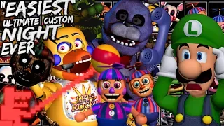 ULTIMATE CUSTOM NIGHT GONE EASY WITH THIS TRICK! [FNAF FIVE NIGHTS AT FREDDY'S UCN 50/20 Attempts]