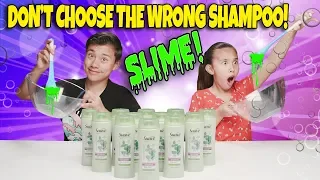 DON'T CHOOSE THE WRONG SHAMPOO SLIME CHALLENGE!!! Wash Your Hair With Slime?!