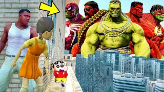 Franklin and Shinchan & Pinchan play HIDE AND KILL with Squid Game Doll In GTA 5