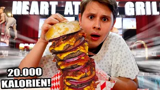 20.000 KALORIEN BURGER🍔😰im HEART ATTACK GRILL ESSEN ❤️(LAS VEGAS EXTREM RESTAURANT⭐)