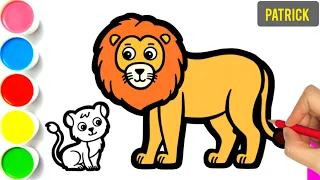 Lion Drawing, colouring and painting for kid's & toddlers /рисование и раскрашивание