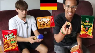 Americans Try German Snacks! *first time*