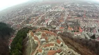 Medieval fortress "Cetatea Rasnov"- Aerial video and photos from drone