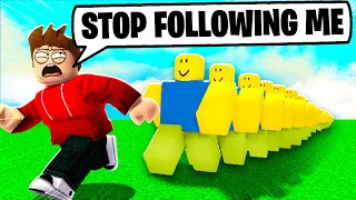 BUILDING LONGEST NOOB TRAIN IN ROBLOX OF 1000 NOOBS