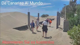 GRAN CANARIA - PLAYA DEL INGLES Die Dünen erobern die Promenade und die Hoteleingänge. 11. MÄRZ 2024