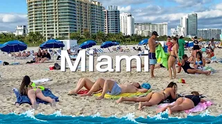 4K VIDEO BEACH WALK South Beach Miami FLORIDA 4K Travel vlog