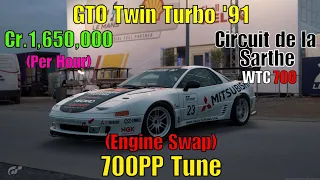 (1.34) GT7|Engine Swap|GTO Twin Turbo '91|La Sarthe WTC 700 Tune