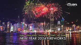 New Year's Fireworks Show: Hong Kong, Sydney, Dubai, Singapore, Abu Dhabi Yas Bay, Sharjah