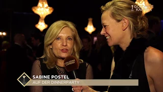Backstage bei der GOLDENEN KAMERA: Sabine Postel auf der Dinnerparty