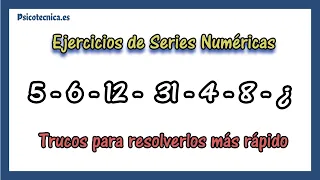 👨🏻‍🏫 Test psicotécnicos de series de numeros resueltos y explicados