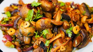 FRIED GARLIC BUTTER MUSHROOMS & ONIONS | QUICK & EASY MUSHROOM RECIPE