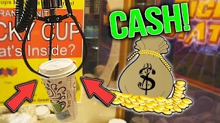 Winning CASH On The Lucky Cup Claw Machine! | Skill Crane Wins