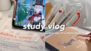 4am productive study vlog📓🍓 senior year as a STEM student, romanticizing school, aesthetic notes 🖇