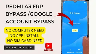 REDMI A3 FRP BYPASS/GOOGLE ACCOUNT BYPASS NEW METHOD