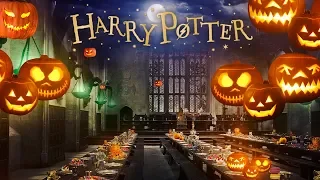 Halloween at Hogwarts 🎃 Great Hall Feast ⚡ Harry Potter Inspired Ambience [ASMR]