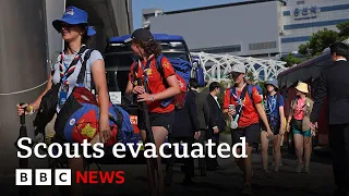 World Scout Jamboree in South Korea evacuated due to incoming typhoon - BBC News