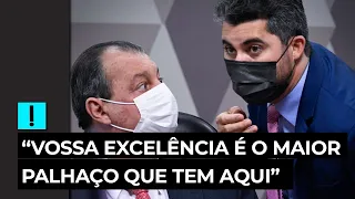 “Vossa Excelência é o maior palhaço que tem aqui”, diz Omar Aziz para Marcos Rogério