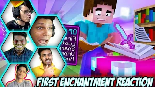 Gamers reaction when they use Enchantment table🔴techno gamerz,bbs,live insaan,Mythpat, chapati,fleet