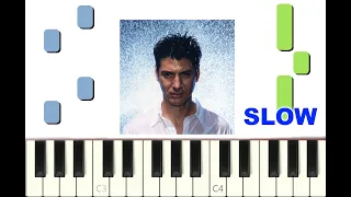 SLOW piano tutorial "BLEU COMME TOI" Etienne Daho, 1988, avec partition gratuite (pdf)