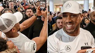 PEOPLE'S CHAMP! ANTHONY JOSHUA POSES FOR PHOTOS WITH FANS AHEAD OF JERMAINE FRANKLIN FIGHT
