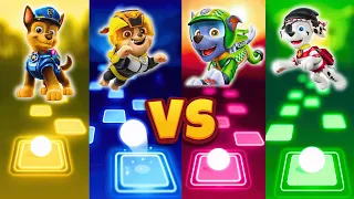 Paw Patrol | Chase Police Pup VS Rubble Moto Pup VS Rocky Racer VS Marshall Pirate | Tiles Hop