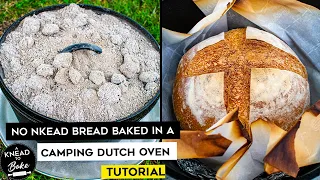 Sourdough No Knead Bread Made in a Camping Dutch Oven (Camping Bread)