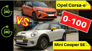 Opel Corsa-e Vs Mini Cooper SE 0-100km/h Electric Acceleration Test I PeriTroxon.gr