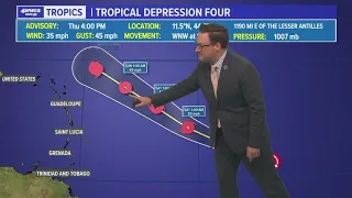 Thursday evening tropical update: TS Bret and TD 4 updates