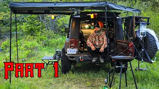 Overland Jeep Camping Near Back Country lake