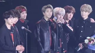 방탄소년단 (BTS) 대상발표 수상소감,축하해주는 갓세븐,워너원 Cam