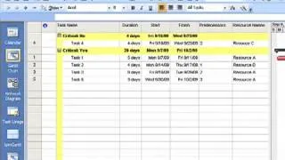 MS Project Tutorial Show the Critical Path in Microsoft Project