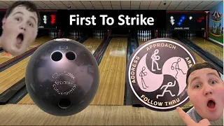 First To Strike with Rubber Bowling Ball Wins $$$