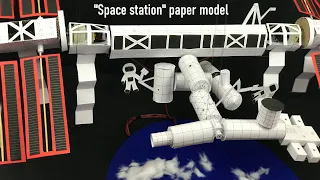 "International space station"  paper model for science exhibition | How to make space station model