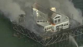 Massive fire erupts on Oceanside Pier