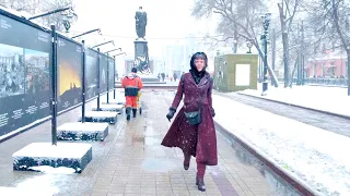 [4K]❄️MOSCOW - Snowy Walk. Maroseyka - Pokrovka - Clean Ponds. Basmanny District. Snowfall in Moscow